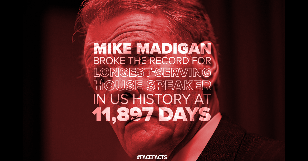 ICYMI: “Mike Madigan now the longest-serving state House speaker in U.S. history”